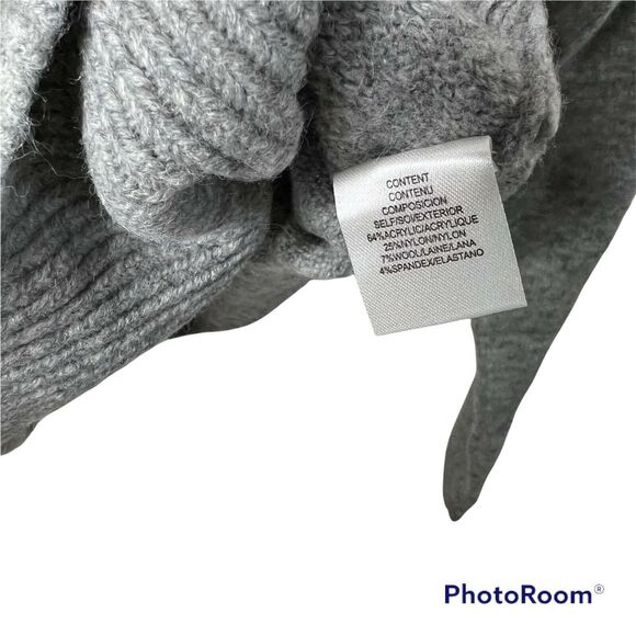 Wayf Mock Neck Tie Waist Gray Sweater Size Medium NWT Flawed - Picture 5 of 6